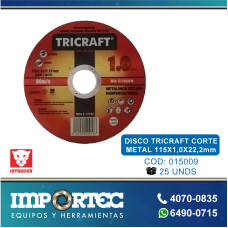 DISCO TRICRAFT  CORTE METAL 115X1,0X22,2MM