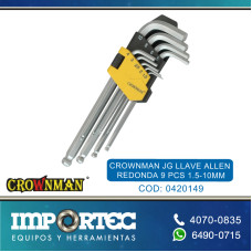 CROWNMAN JG LLAVE ALLEN REDONDA 9 PCS 1.5-10MM