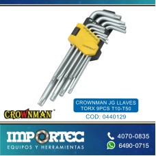 CROWNMAN JG LLAVES TORX 9PCS T10-T50