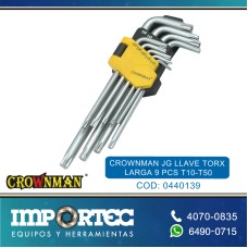 CROWNMAN JG LLAVE TORX LARGA 9 PCS T10-T50