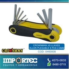 CROWNMAN JG LLAVES ALLEN PLEGABLE 8 PCS  2-8MM