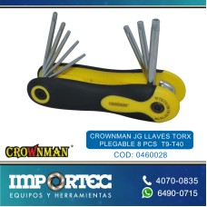 CROWNMAN JG LLAVES TORX PLEGABLE 8 PCS  T9-T40