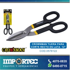 CROWNMAN TIJERA PARA CORTE RECTO EN LATA  12