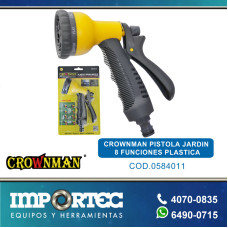 CROWNMAN PISTOLA JARDIN 8 FUNCIONES PLASTICA