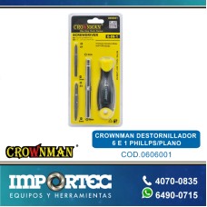 CROWNMAN DESTORNILLADOR 6 E 1 PHILLPS/PLANO