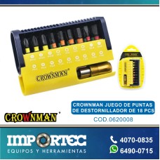 CROWNMAN JUEGO DE PUNTAS DE DESTORNILLADOR DE 18 PCS