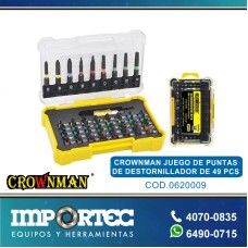 CROWNMAN JUEGO DE PUNTAS DE DESTORNILLADOR DE 49 PCS
