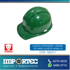 CASCO INTRUDER  VERDE CE ANSI AJUSTE PERILLA