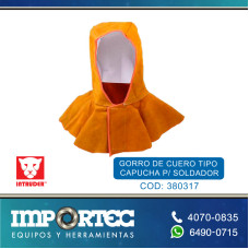 GORRO DE CUERO TIPO CAPUCHA P/ SOLDADOR