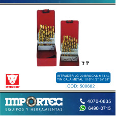 INTRUDER JG 29 BROCAS METAL TIN CAJA METAL 1/16