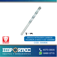 BROCA INTRUDER CARBIDE P/CONCR.3/16X3-11/32