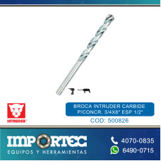 BROCA INTRUDER CARBIDE P/CONCRETO 3/4X8