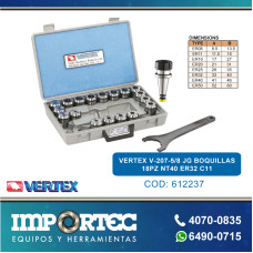 VERTEX V-207-5/8  JG BOQUILLAS 18PZ NT40 ER32