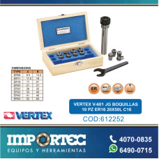 VERTEX V-601 JG BOQUILLAS 10 PZ ER16 20X50L