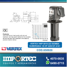 VERTEX VWP-0818-223 BOMBA SUMERGIDA 1/8 HP 220V/3F