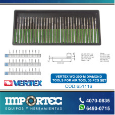 VERTEX WG-30D-M DIAMOND TOOLS FOR AIR TOOL 30 PCS SET