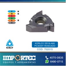 KORLOY INSERTO ROSCADO ER16-A60 PC3030T