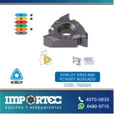 KORLOY INSERTO ROSCADO ER22-N60 PC3030T
