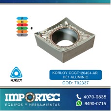 KORLOY CCGT120404-AR H01 ALUMINIO