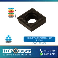 KORLOY CCMT060204-HMP PC8110 P/BARRENO