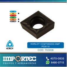 KORLOY CCMT060202-HMP PC8110 P/BARRENO