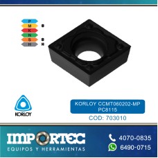 KORLOY CCMT060202-MP PC8115 P/BARRENO