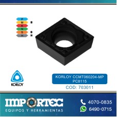 KORLOY CCMT060204-MP PC8115 P/BARRENO