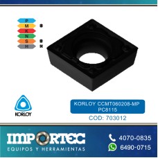 KORLOY CCMT060208-MP PC8115 P/BARRENO