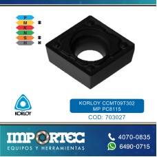 KORLOY CCMT09T302 MP PC8115 P/BARRENO