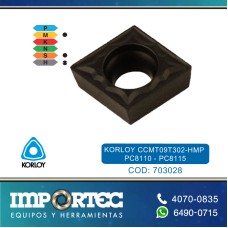 KORLOY CCMT09T302-HMP PC8110 - PC8115 P/BARRENO