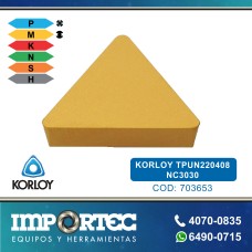 KORLOY TPUN220408  NC3030 TRIANG FRESAD