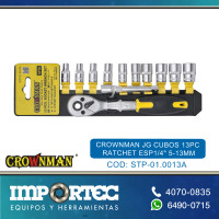 CROWNMAN JG CUBOS 13PC RATCHET ESP1/4