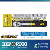 CROWNMAN JG CUBOS 13PC RATCHET ESP3/8