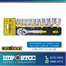 CROWNMAN JG CUBOS 13PC RATCHET ESP3/8