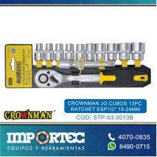 CROWNMAN JG CUBOS 13PC RATCHET ESP1/2